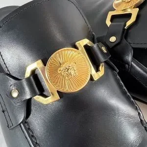 VERSACE Black Leather Medusa Men Half Loafers Made in Italy Marked as 42-9US Versace | Shoes | Versace Black Leather Medusa Men Half  main image 4